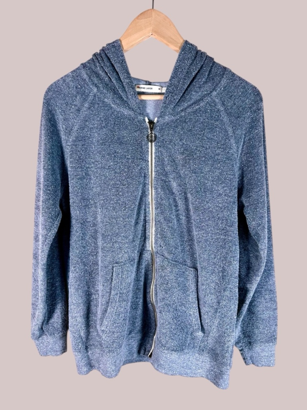 Marine Layer Women’s Zip-Up Hoodie in Terry Cloth